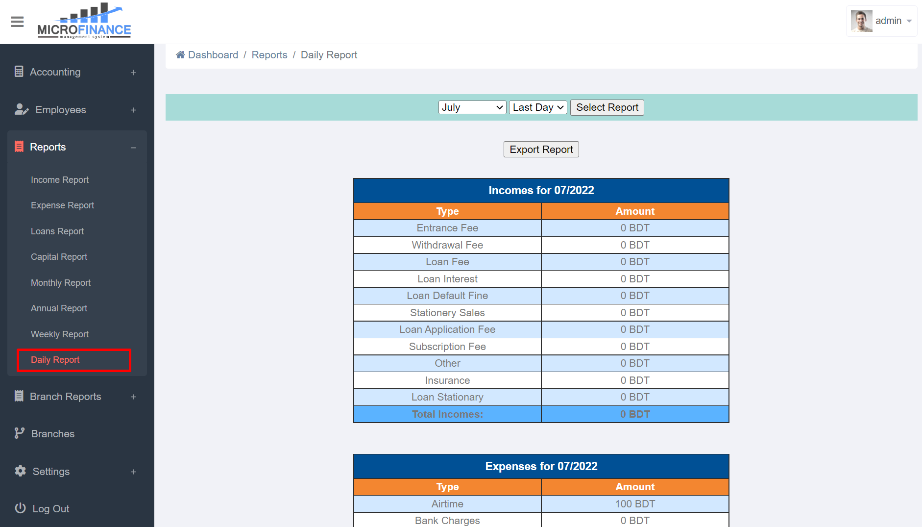 Daily Report